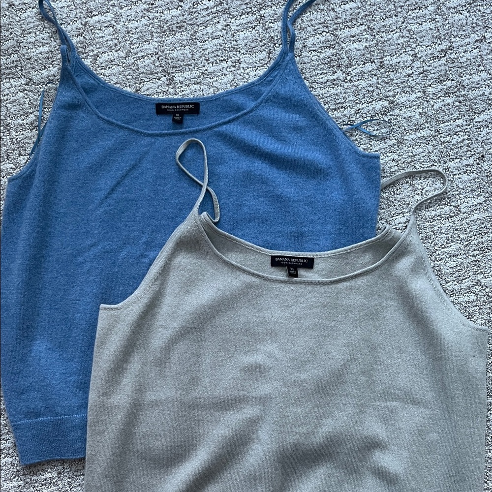 Banana Republic Blue and Gray Cashmere Camisole Bundle size XL
